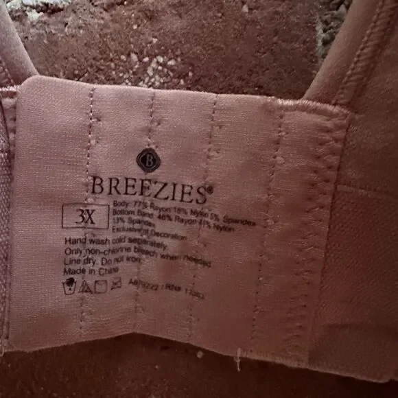Breezies Plus Size Comfort Breeze Bra 3X Wirefree NEW - Picture 5 of 6